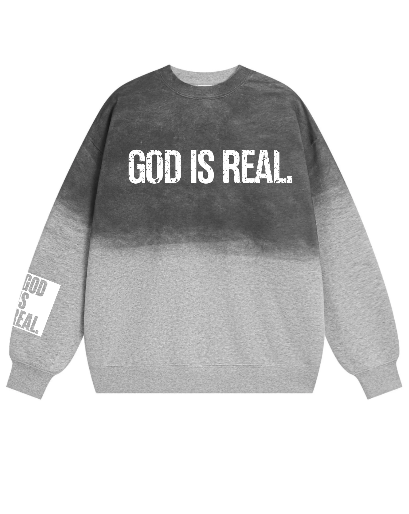 God is Real Heather Dip-Dye Sweatshirt
