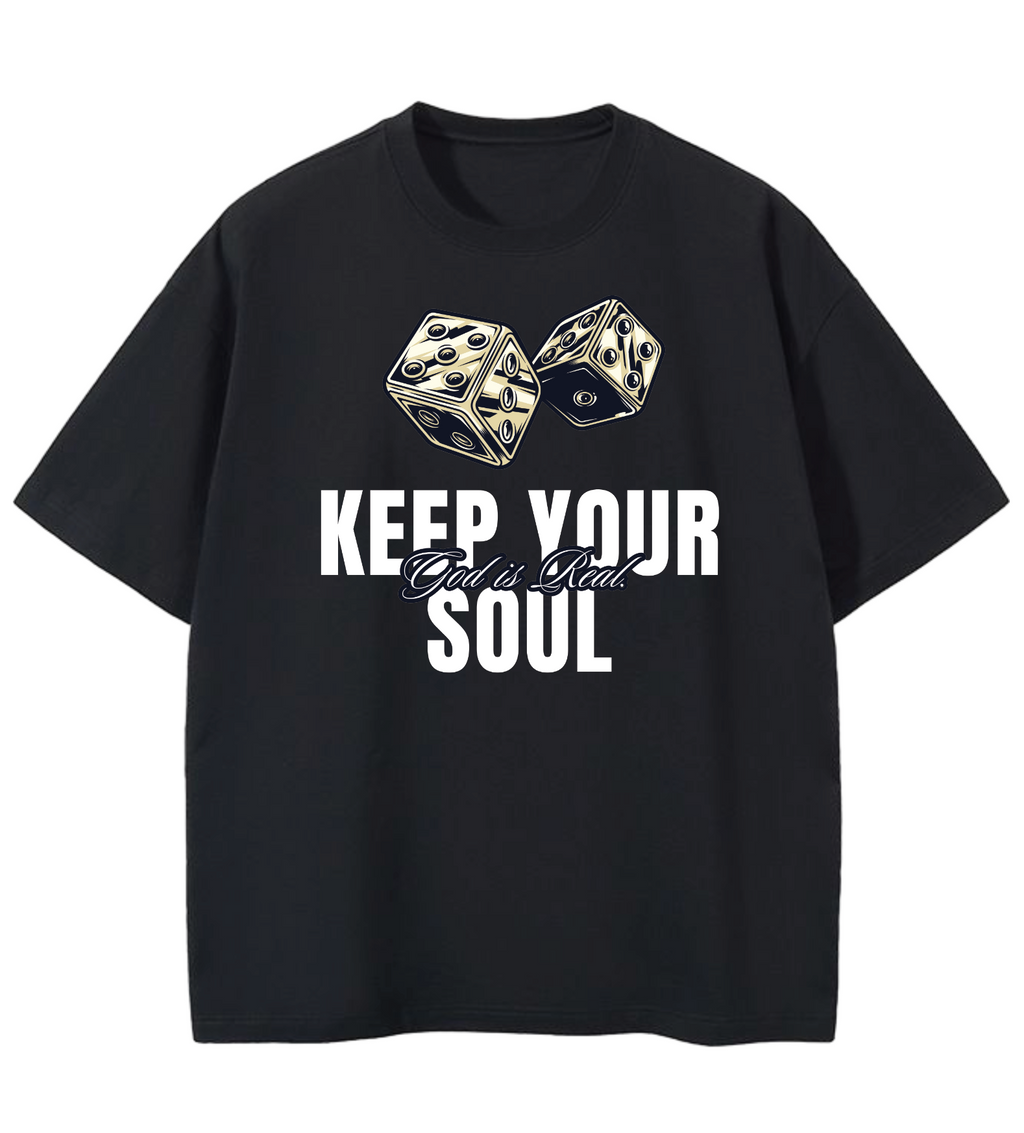 GOD IS REAL DON’T SOUL GAMBLE GD Oversized Graphic Tee in Black