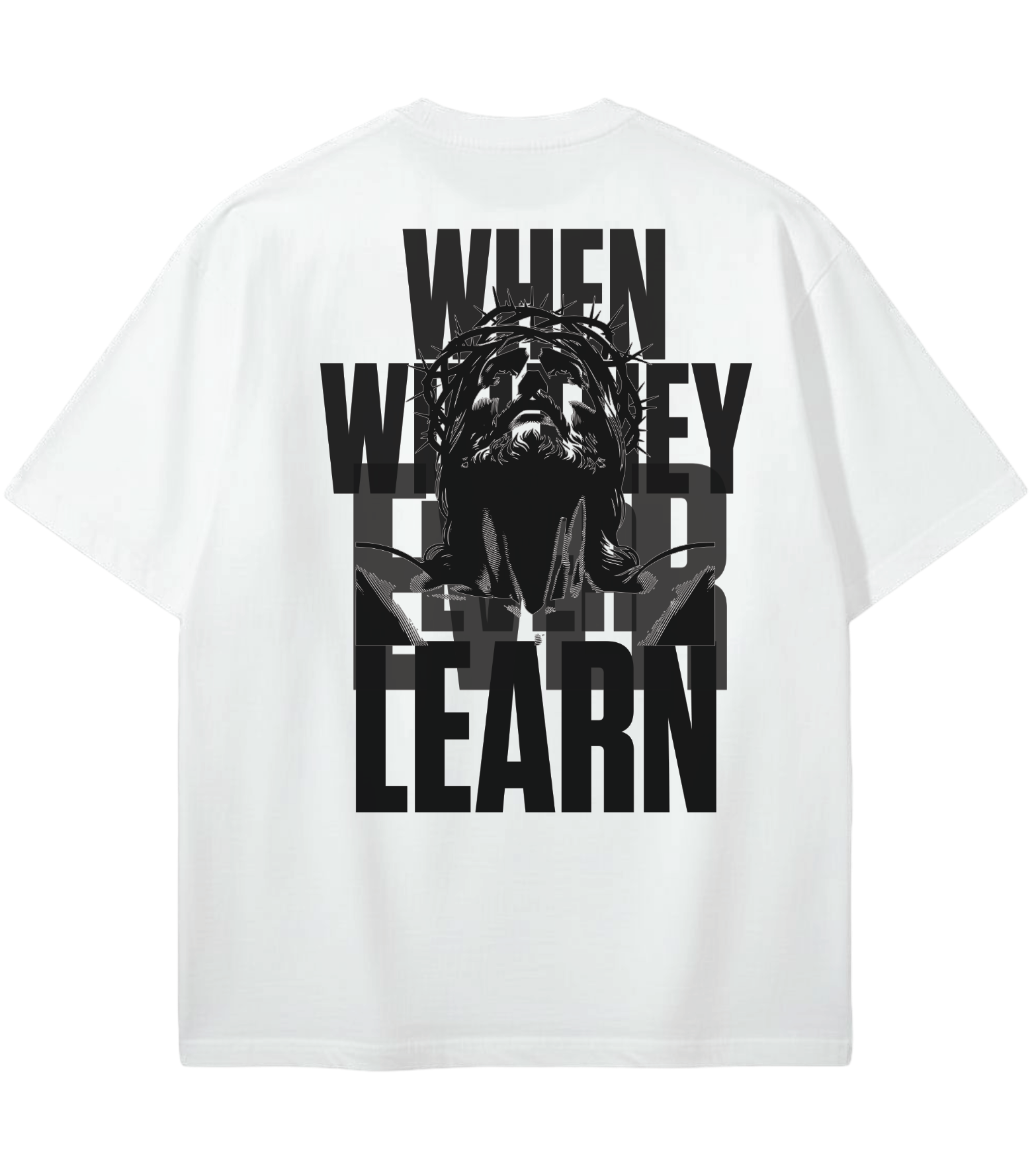 GOD IS REAL WHEN WILL THEY EVER LEARN GD Oversized Graphic Tee in White