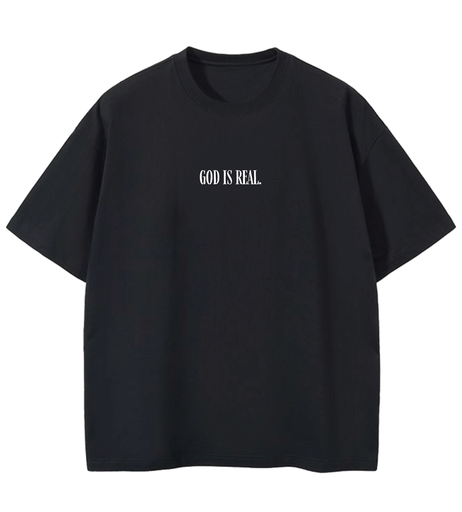 GOD IS REAL WHEN WILL THEY EVER LEARN GD Oversized Graphic Tee in Black